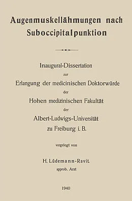 E-Book (pdf) Augenmuskellähmungen nach Suboccipitalpunktion von Hermann Lüdemann-Ravit