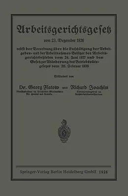 E-Book (pdf) Arbeitsgerichtsgesetz von Georg Flatow, Richard Joachim