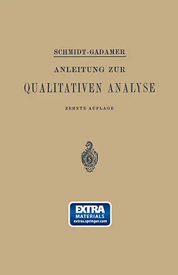 E-Book (pdf) Anleitung zur Qualitativen Analyse von Ernst Schmidt, J. Gadamer, NA Schmidt-Gadamer,.
