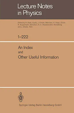 E-Book (pdf) An Index and Other Useful Information von H. Araki, J. Ehlers, K. Hepp