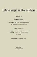 E-Book (pdf) Untersuchungen an Bohrmaschinen von Johannes Pätzold