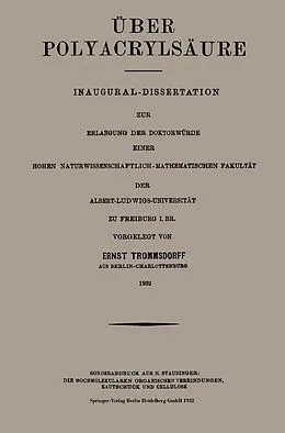 E-Book (pdf) Über Polyacrylsäure von Ernst Trommsdorff