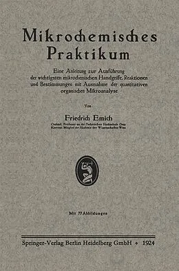 E-Book (pdf) Mikrochemisches Praktikum von Friedrich Emich