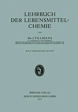 E-Book (pdf) Lehrbuch der Lebensmittel-Chemie von Josef Tillmans