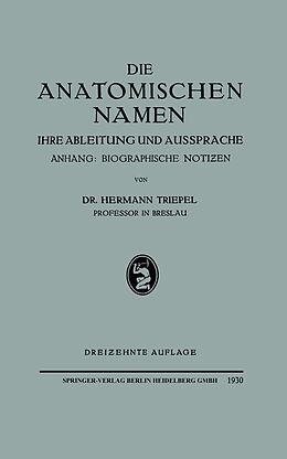 E-Book (pdf) Die Anatomischen Namen von Hermann Triepel