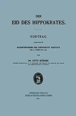 E-Book (pdf) Der Eid des Hippokrates von Otto Körner
