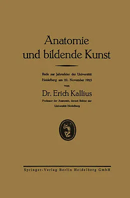 E-Book (pdf) Anatomie und bildende Kunst von Erich Kallius