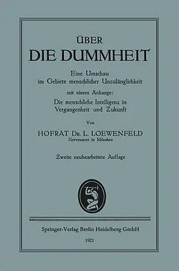 E-Book (pdf) Über die Dummheit von Leopold Loewenfeld