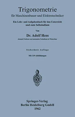 E-Book (pdf) Trigonometrie für Maschinenbauer und Elektrotechniker von Adolf Hess