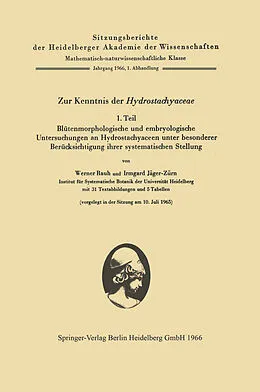E-Book (pdf) Zur Kenntnis der Hydrostachyaceae von Werner Rauh, Irmgard Jäger-Zürn