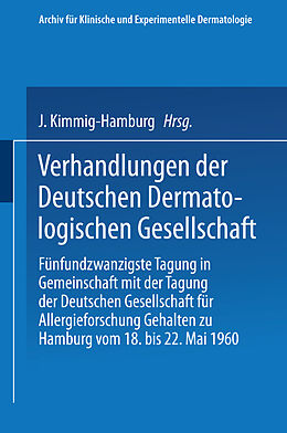 Kartonierter Einband Verhandlungen der Deutschen Dermatologischen Gesellschaft von 