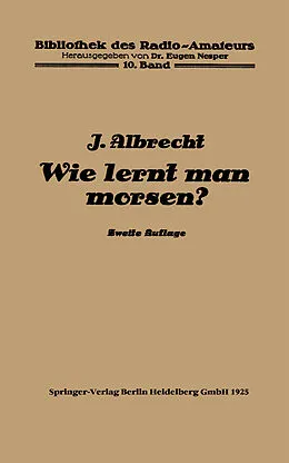 E-Book (pdf) Wie lernt man morsen? von Julius Albrecht