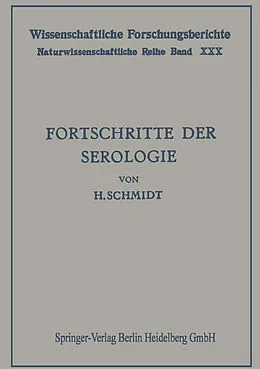 E-Book (pdf) Fortschritte der Serologie von Hans Schmidt