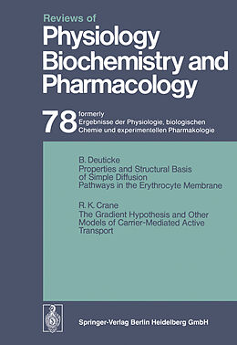 Kartonierter Einband Reviews of Physiology, Biochemistry and Pharmacology von R. H. Adrian, J. Piiper, A. E. Renold