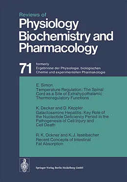 Kartonierter Einband Reviews of Physiology Biochemistry and Pharmacology von R. H. Adrian, A. E. Renold, U. Trendelenburg