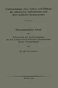 E-Book (pdf) Untersuchungen über Aufbau und Bildung der pflanzlichen Zellmembran und ihrer stofflichen Komponenten von Max Lüdtke