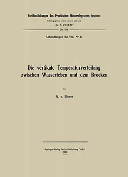 E-Book (pdf) Die vertikale Temperaturverteilung zwischen Wasserleben und dem Brocken von Georg von Elsner