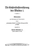 E-Book (pdf) Die Kohlenstoffernährung des Waldes I von Theodor Meinecke