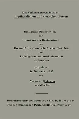 E-Book (pdf) Das Vorkommen von Squalen in pflanzlichen und tierischen Fetten von Margarita Widmann, Kurt Täufel, Helmut Thaler