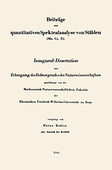 E-Book (pdf) Beiträge zur quantitativen Spektralanalyse von Stählen (Mo, Cr, Ti) von Peter Habitz
