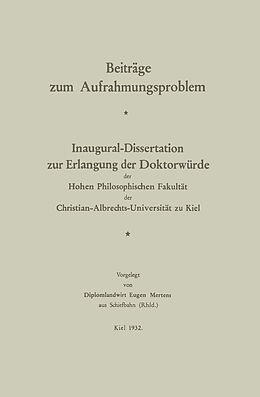 E-Book (pdf) Beiträge zum Aufrahmungsproblem von Eugen Mertens