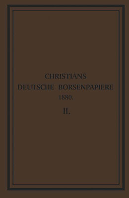 Kartonierter Einband Deutsche Börsenpapiere von Friedrich Wilhelm Christians