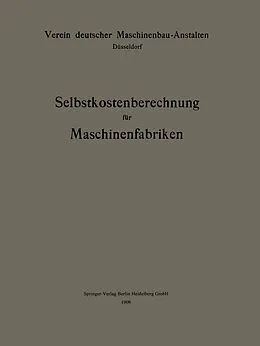 E-Book (pdf) Selbstkostenberechnung für Maschinenfabriken von Jan Hendrik Bruinier