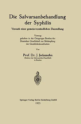 E-Book (pdf) Die Salvarsanbehandlung der Syphilis von Josef Jadassohn