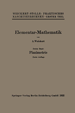 Kartonierter Einband Elementar-Mathematik von August Weickert