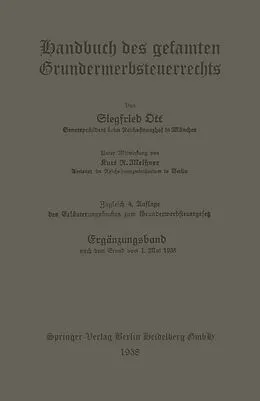 E-Book (pdf) Handbuch des gesamten Grunderwerbsteuerrechts von Siegfried Ott, Kurt Robert Meissner