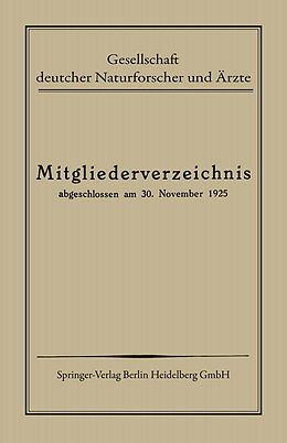 E-Book (pdf) Mitgliederverzeichnis von Gesellschaft Deutscher Naturforscher Und Ärzte