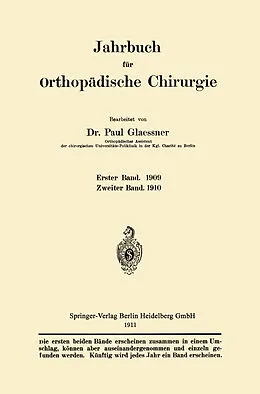 E-Book (pdf) Jahrbuch für orthopädische Chirurgie von Paul Glaessner