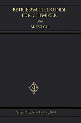 E-Book (pdf) Betriebsmittelkunde für Chemiker von Moritz Dolch