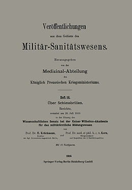 Kartonierter Einband Über Schiessbrillen von Emil Krückmann, Berthold von Kern