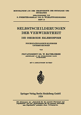 Kartonierter Einband Selbstschilderungen der Verwirrtheit von Wilhelm Mayer-Groß