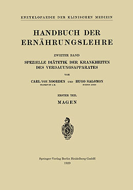 Kartonierter Einband Handbuch der Ernährungslehre von Carl von Noorden, Hugo Salomon