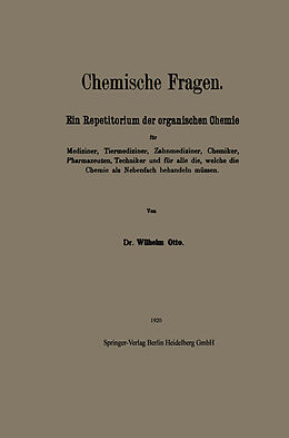 Kartonierter Einband Chemische Fragen von Wilhelm Otto