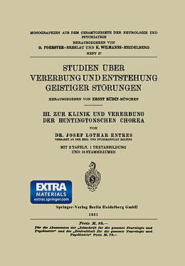 E-Book (pdf) Studien Über Vererbung und Entstehung Geistiger Störungen von Josef Lothar Entres