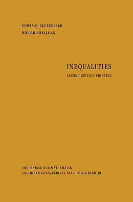Kartonierter Einband Inequalities von Edwin Ford Beckenbach, Richard Ernest Bellman