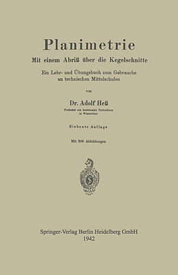 Kartonierter Einband Planimetrie von Adolf Hess