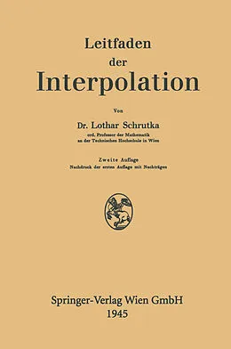 E-Book (pdf) Leitfaden der Interpolation von Lothar Wolfgang Schrutka von Rechtenstamm