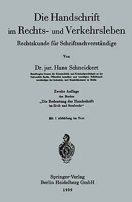 E-Book (pdf) Die Handschrift im Rechts- und Verkehrsleben von Hans Schneickert