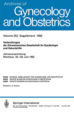 Kartonierter Einband Verhandlungen der Schweizerischen Gesellschaft für Gynäkologie und Geburtshilfe von Kenneth A. Loparo