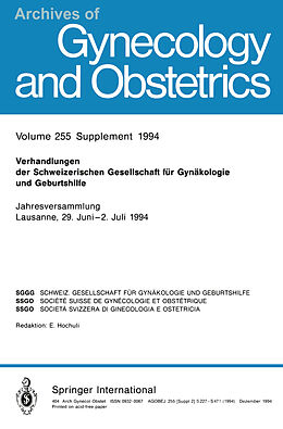 Kartonierter Einband Verhandlungen der Schweizerischen Gesellschaft für Gynäkologie und Geburtshilfe von Kenneth A. Loparo, Ernst Hochuli