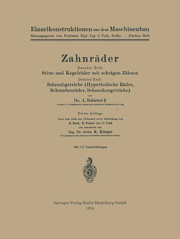 Kartonierter Einband Zahnräder von Adalbert Schiebel, R. Königer