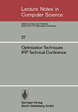 Kartonierter Einband Optimization Techniques IFIP Technical Conference von Kenneth A. Loparo