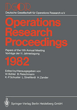 Kartonierter Einband Operations Research Proceedings 1982 von W. Bühler, Deutsche Gesellschaft für Operations-Research