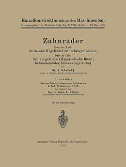 E-Book (pdf) Zahnräder von Adalbert Schiebel, R. Königer