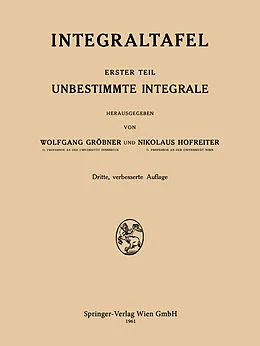 E-Book (pdf) Integraltafel von Wolfgang Gröbner, Nikolaus Hofreiter