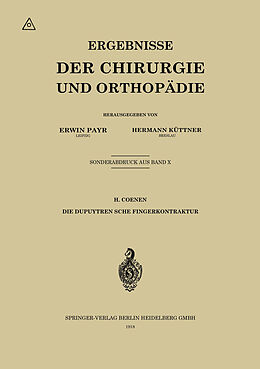 E-Book (pdf) Die Dupuytrensche Fingerkontraktur von H. Coenen